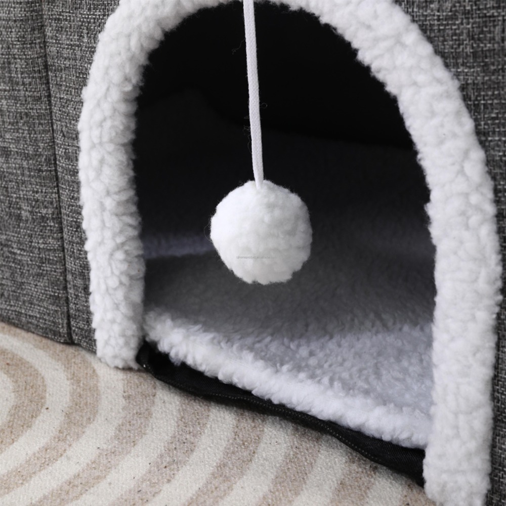 24inch-extra-large-chengjun-linen-look-folding-scratching-panel-cat-nest-with-hinging-plush-ball-p02-07