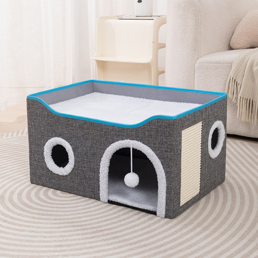24inch-extra-large-chengjun-linen-look-folding-scratching-panel-cat-nest-with-hinging-plush-ball-p02-10