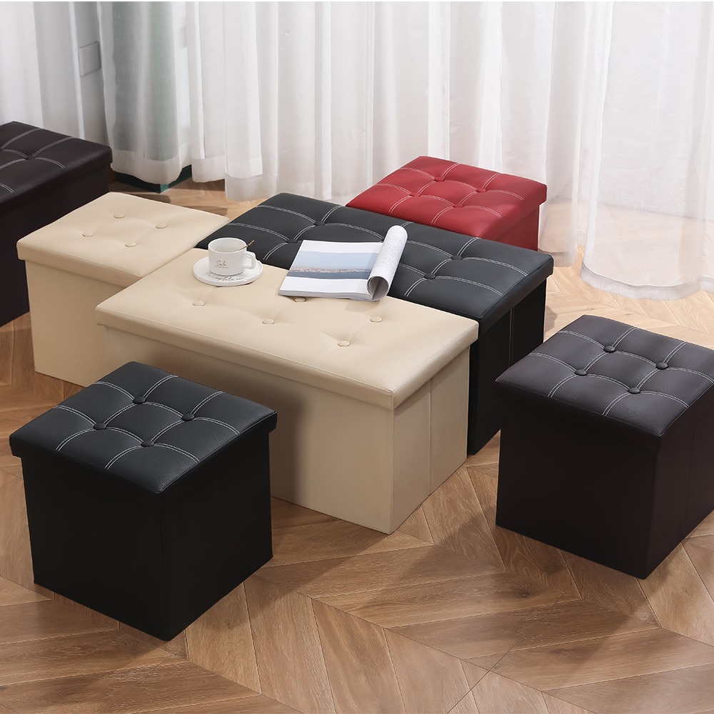 Chengjun 1 Person Use-PVC Leather 15 Inch Folding storage bench ottoman