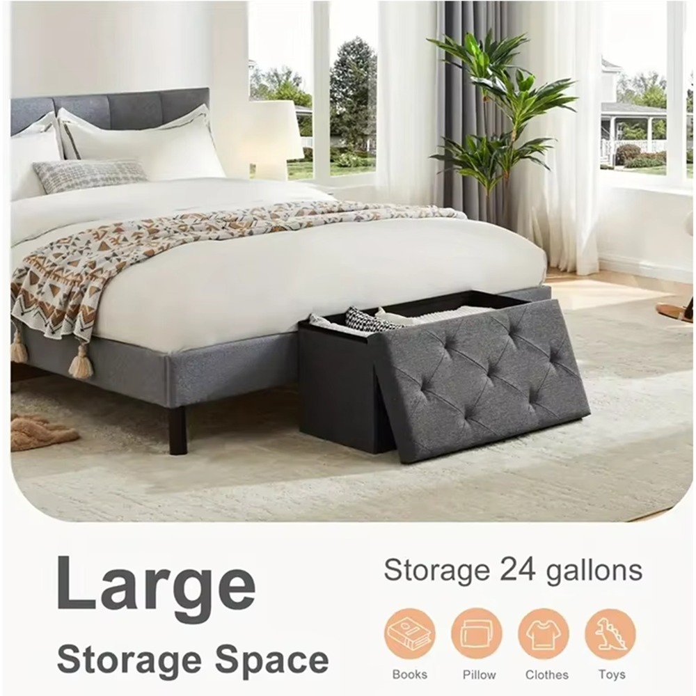 chengjun-2-person-use-linen-look-fabric-30-inch-checked-design-folding-storage-bench-ottoman-p16-06
