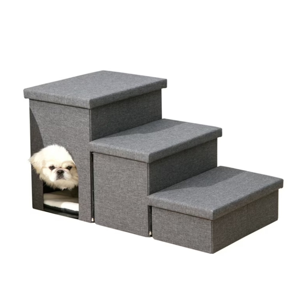 chengjun-3-steps-linen-look-fabric-foldable-strorage-pet-stairs-p31-04