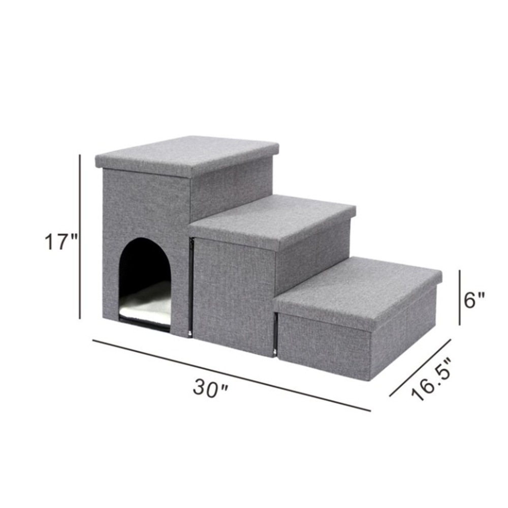 chengjun-3-steps-linen-look-fabric-foldable-strorage-pet-stairs-p31-05
